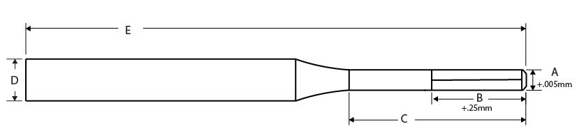 MITGI standard metric micro reamer with extended reach.